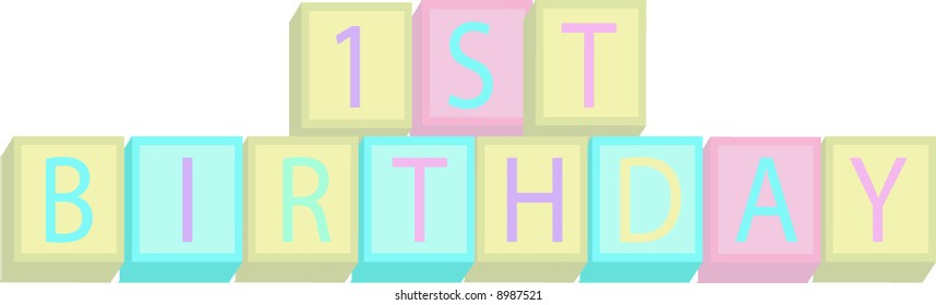 1st Birthday Blocks