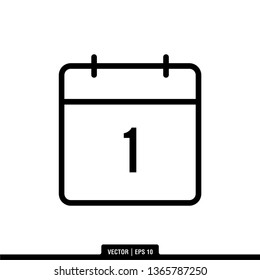 1st Calendar Icon Vector Illustration Logo Template