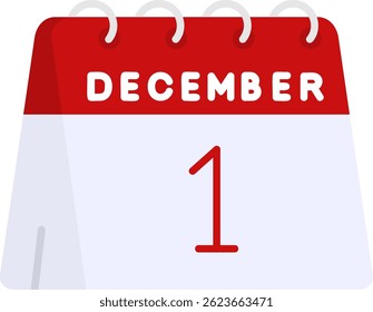 1st of December Line vector Icon Design