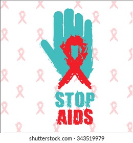 1st December World Aids Day concept with text and red ribbon of aids awareness.