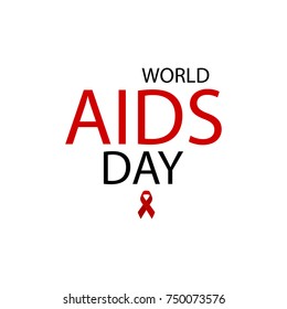 1st December. World Aids Day concept. Aids Awareness Red Ribbon. World Aids Day poster