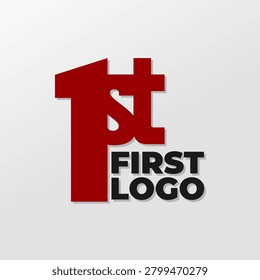 1st or first bold minimalist symbol
