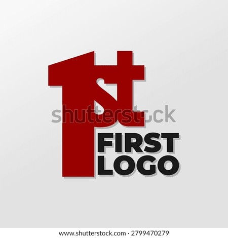 1st or first bold minimalist symbol
