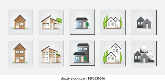 
1st floor and 2nd floor house, Flat style Illustration