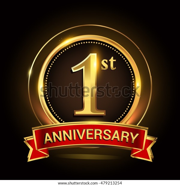 1st Golden Anniversary Logo Ring Ribbon Stock Vector (Royalty Free ...