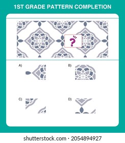 1st grade pattern completion questions