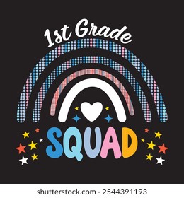 1st Grade Squad - Fun and Colorful School-Themed Design