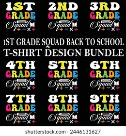 1st grade squad t shirt design bundle