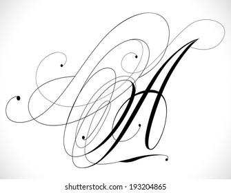 1st Handmade Calligraphy Tattoo Capital Letter Stock Vector (Royalty ...