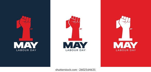 1st Internationl May Labor Day, typography emblem
