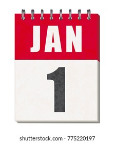 1st january calendar page. Vector icon. Happy new year !