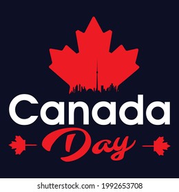 1st of July Canada Day T-Shirt Design Template Vector