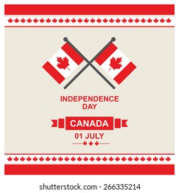 1st July Canada Independence Day - Canada National Day Celebration Card, Background, Badges Vector Template