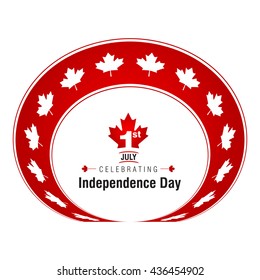 1st of July Canada Independence Day Abstract background. Canada Day Queen Day creative backdrop. Canadian Day background, banner, greeting card template. Symbol red background. Vector Illustration