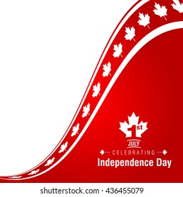 1st of July Canada Independence Day Abstract background. Canada Day Queen Day creative backdrop. Canadian Day background, banner, greeting card template. Symbol red background. Vector Illustration