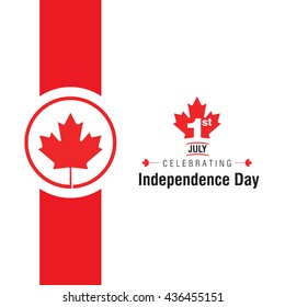 1st of July Canada Independence Day Abstract background. Canada Day Queen Day creative backdrop. Canadian Day background, banner, greeting card template. Symbol red background. Vector Illustration