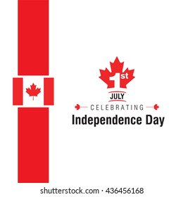 1st of July Canada Independence Day Abstract background. Canada Day Victoria Day creative backdrop. Canadian Day background, banner, greeting card template. Symbol red background. Vector Illustration