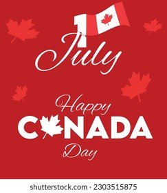 1st July Happy Canada Day. Vector illustration design. Banner design