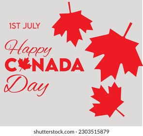 1st July Happy Canada Day. Vector illustration design. Banner design
