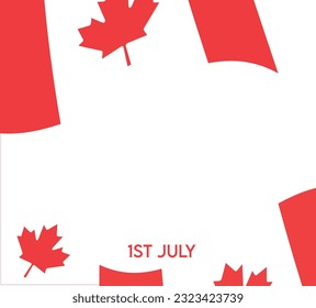 1st July Happy Canada Day. Vector illustration design. Banner design