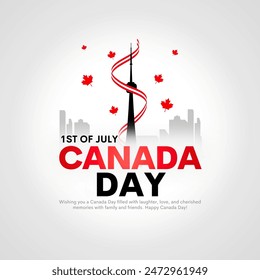 1st of July, Happy Canada Day, Vector illustration