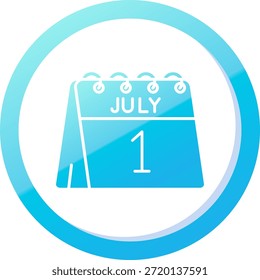 1 de julio Línea Vector Icon Design