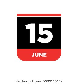 1st June calendar vector icon. 1 June monogram.