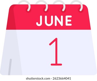 1st of June Line vector Icon Design