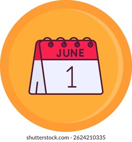 1st of June Line vector Icon Design