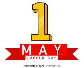 1st of May banner with 1 big golden color on a white background
