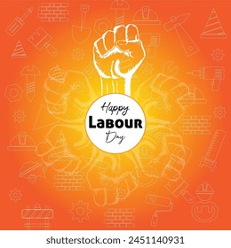 1st may Happy Labor Day Creative Post Design