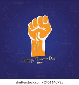 1st may Happy Labor Day Creative Post Design