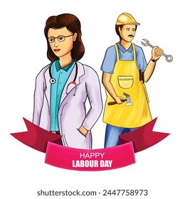 1st may happy labour day its international worker's day card design