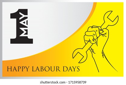 1st May Happy Labour Days vector design card.