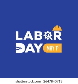 1st May International Labor Day Vector Design on Dark Blue Background | Workers’ Day Poster