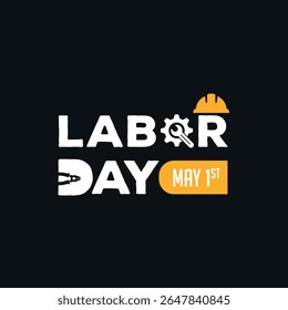 1st May International Labor Day Vector Design on Black Background | Workers’ Day Illustration