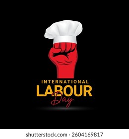 1st May International Workers Day Chefs Restaurant Food Housewife Mother Concept, Happy Labour Day Logo  Banner Poster Flyer Social Media Post design concept idea editable vector illustration