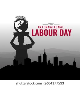 1st May International Workers Day, Happy Labour Day Building construction engineer builders developer design concept idea editable vector illustration