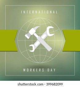 1st May - Labor Day logo Poster, banner, brochure or flyer design - emblem of the international workers day