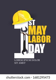 1st May Labor Day poster design with power hand