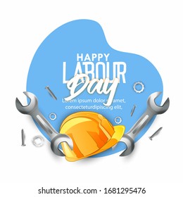 1st May Labor Day poster design with power hand