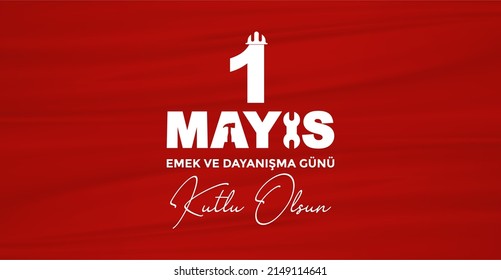 1. Mai Tag der Arbeit und der Solidarität. (Türkisch: 1 mayis emek ve dayanisma günü, isci bayrami) Arbeitstag feiern Design für Label, soziale Medien, Banner.