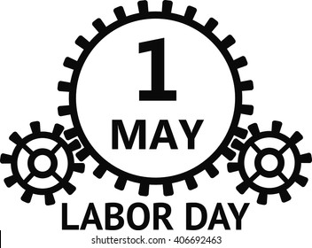 1st may labour day logo with gears vector easy to edit