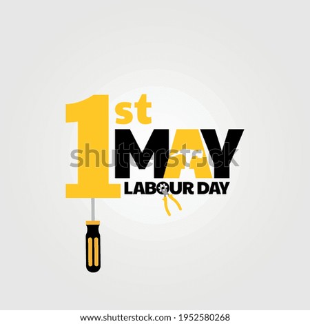 1st may labour day vector illustration.
black and yellow color