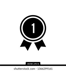 1st Medal Icon Vector Illustration Logo Template