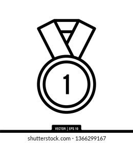 1st Medal Icon Vector Illustration Logo Template