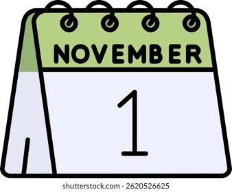 1st of November Line vector Icon Design