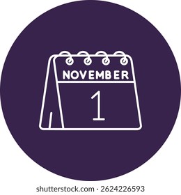 1st of November Line vector Icon Design