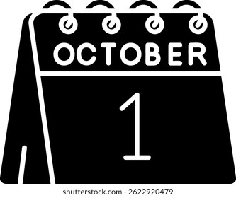 1st of October Line vector Icon Design