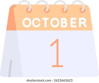 1st of October Line vector Icon Design